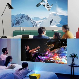 YZ03 Mini LED Projector Portable LCD Display Video Projector 800 Lumens 320x240 Pixel for Cartoon Movies Small Pocket Home Phone Projector for Home Theater Outdoor Movies Projector with USB/AV/TF Interfaces