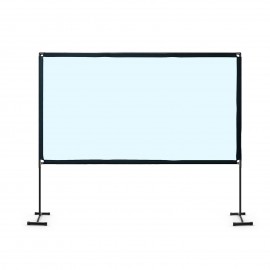 100-inch 16:9 Projector Screen Outdoor Bracket Projection Screen Folding Projecting Screen Home Theater for Home Office Outdoor Use